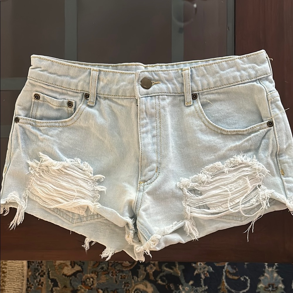 Low Rise Denim Shorts